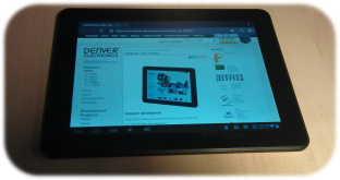 Front view of Android tablet
